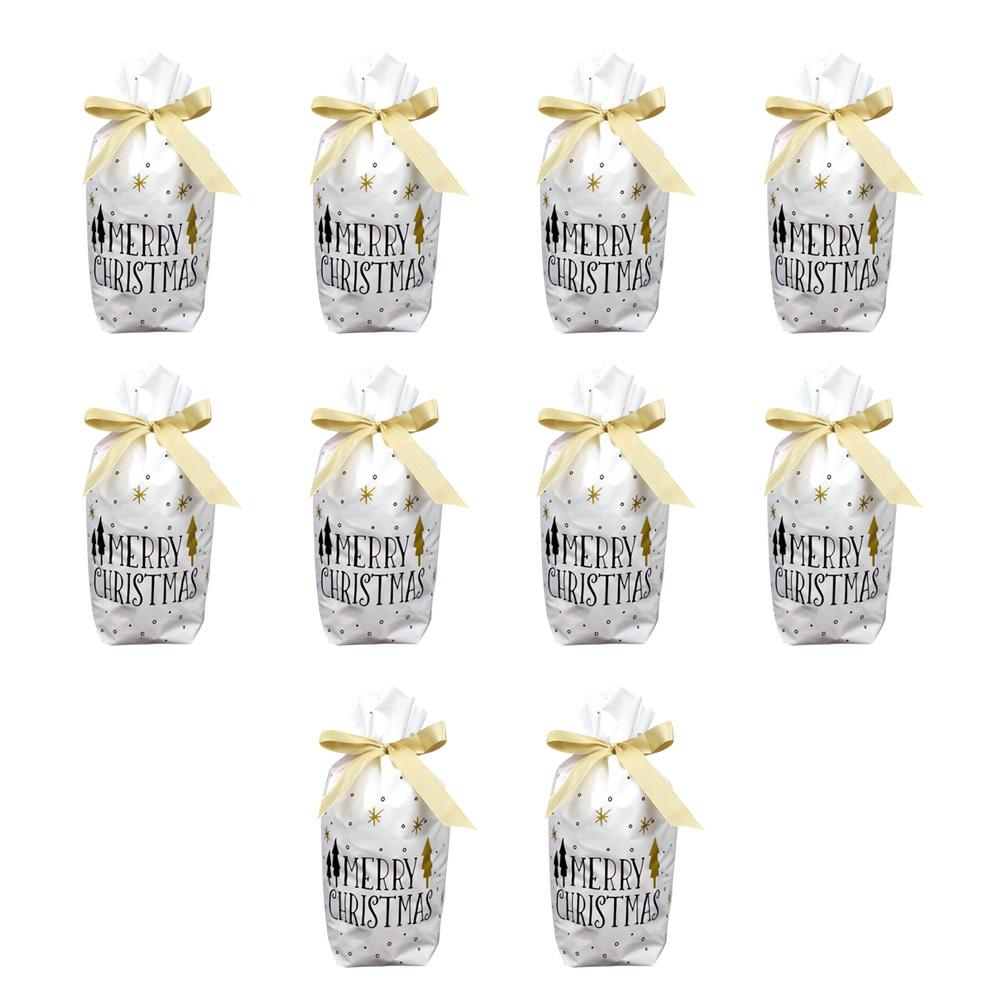 

10Pcs Gift Bags Food Safe Drawstring Candy Cookie Pouch Silk Ribbon for Christmas Festival Party Treat Bags Christmas Gift Bag other