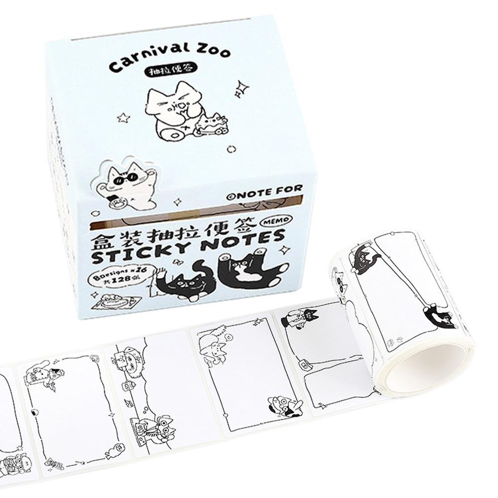 128 Sheets Aesthetic Stationery Pull-Out Label Stickers Writable Memo Pad Student