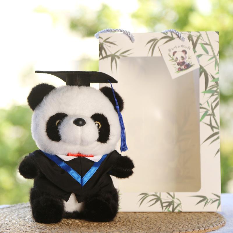 Dr. Panda doll graduation bear kindergarten gift doll Dr. Bear plush toy