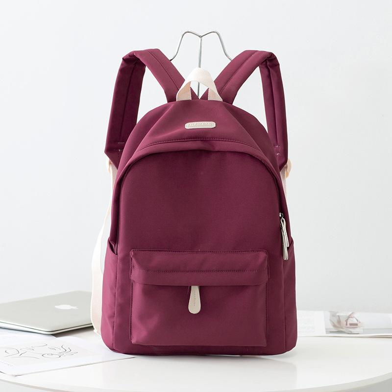 Schoolbag Korean Waterproof Backpack Female High School College Student Junior High School Student Schoolbag Korean Version Ins Simple Versatile