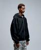 Erer Men Oversized Sweat Hoodie Zip-Up Black