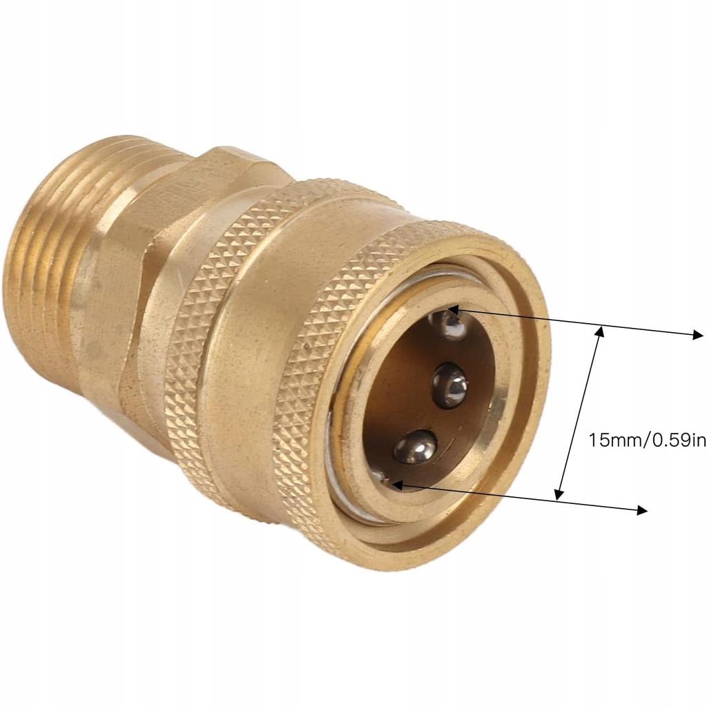 Brass Adapter for Pressure Washer M22x1.5mm To 1/4" Quick Connector