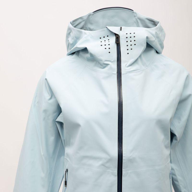 Veste bleu ciel avec capuche softshell fermeture zippée noire Femme ROSSIGNOL