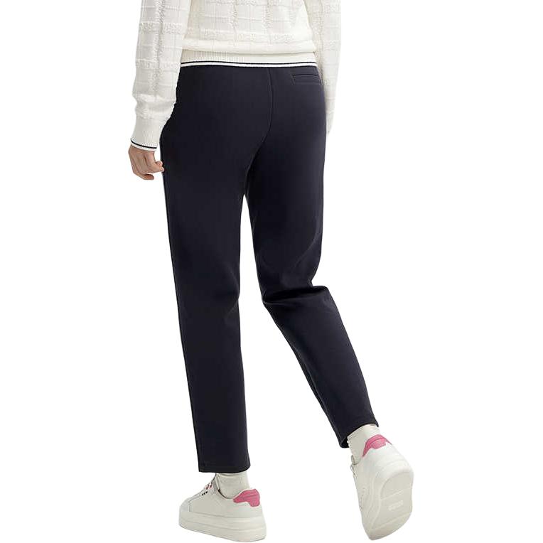 FILA Official Womens Knitted Long Pants 2024 Spring New Fashion Simple Casual Cuffed Sports Pants Women bottoms Legendary-Blue F11W411608F-NV
