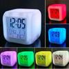 7 Color Mini Desk Cube Always Digital Alarm Clock Colorful Light Multiple Mode Luminous Desk Clock Bedroom Office Home Decor