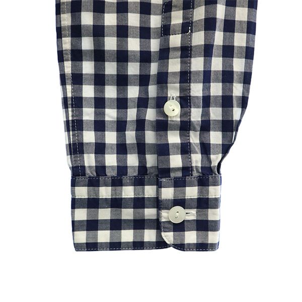 Mackintosh Sanyo Shokai Gingham Check Long Sleeve Shirt 38 White X Navy Women Used