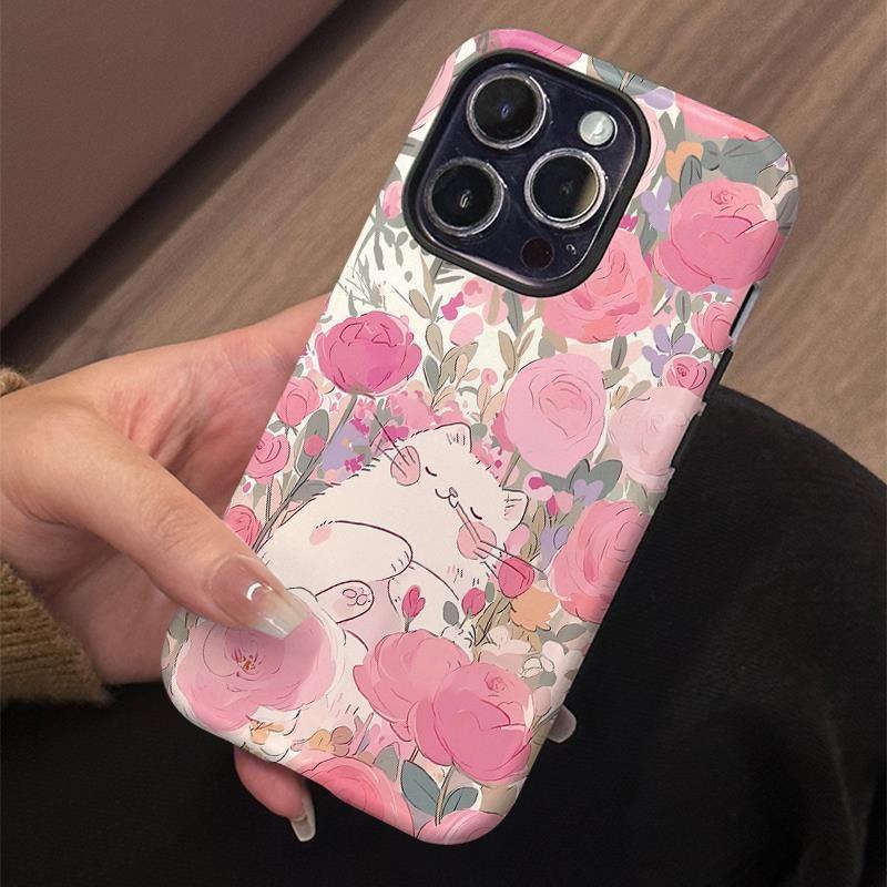 Flower Kitten for Apple 17promax Cartoon Cute for IPhone16pro Lens All-inclusive 15 New Style 14