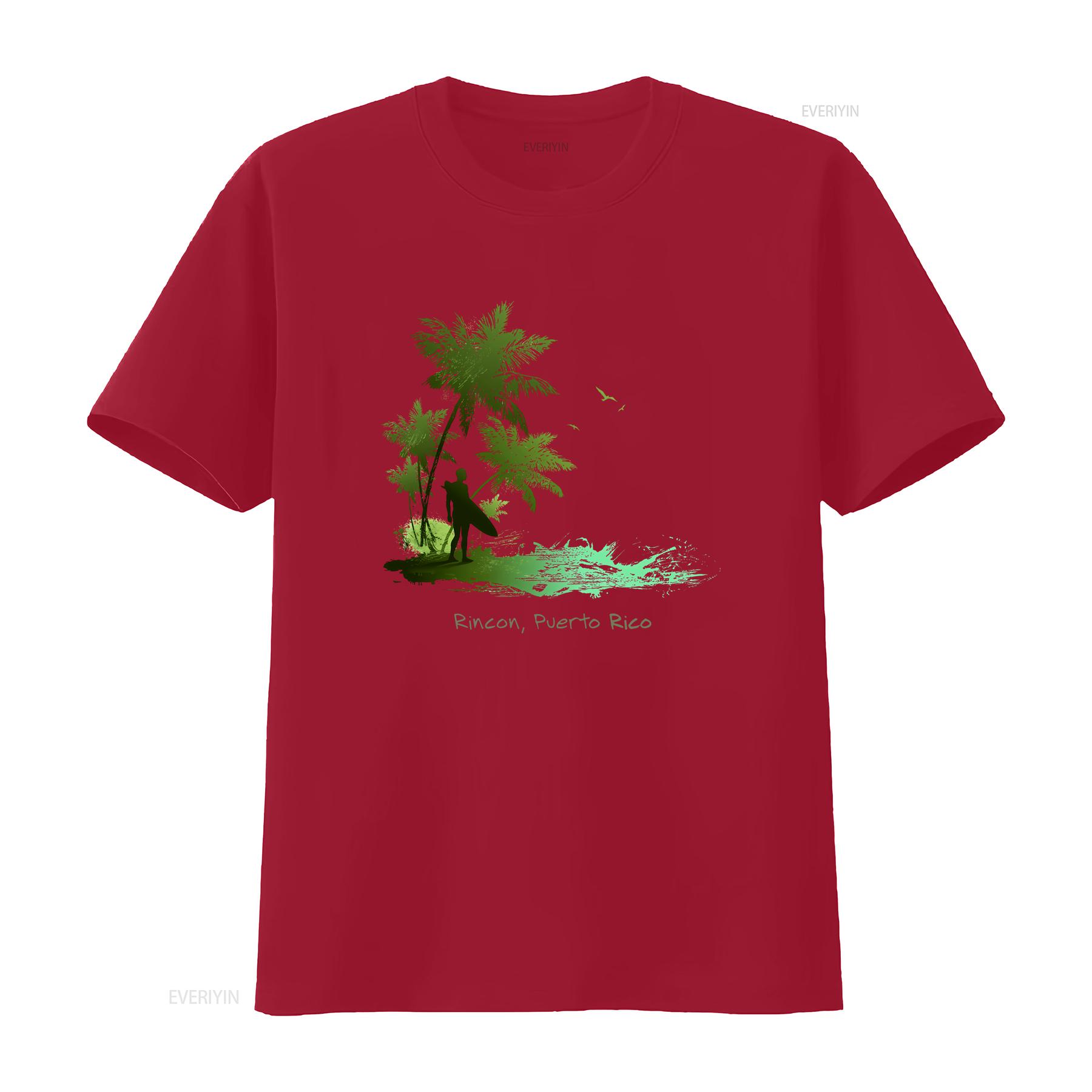 

Rincon Puerto Rico Surfer Palms T Shirt vintage Washed graphic Breathable Comfortable Unisex Stretched Slightly Soft streetwear S