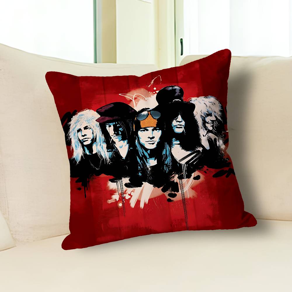 Rock G-Guns N R-Roses Various Sizes Square Pillow Case For Car Home Bedchamber Decor Custom Valentine Gift