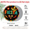 2D Flat, 1pc Round Fiesta Aluminum Hanging Sign, Colorful Mexican Sombrero Maraca Chili Pepper Design, Vibrant Cinco De Mayo Metal Wall Decor