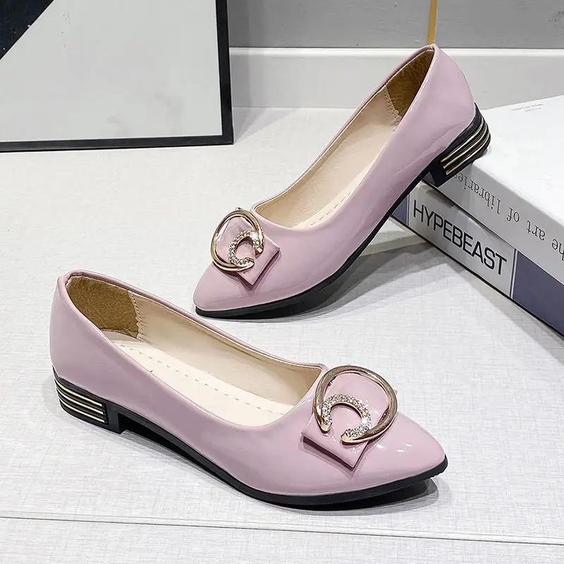 Fashion Chunky Heels Women's Shoes Office Block Heel Low Elegant Square Toe Ladies Pumps Wholesale Popular Chic Point Footwear Lastest