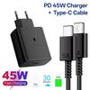 45W Fast Charger for Samsung S24 - Compatible with EU, US, and UK Standards