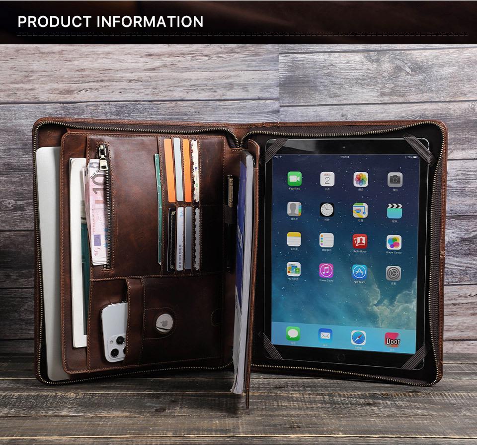 Genuine Leather Multifunctional Protective Case for iPad Pro 12.9"