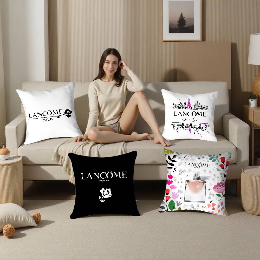 Fashion Pattern L-L-LancomeS Pillow Case Home Double-sided Printing Short Plush Colorfast Microfiber Cushion Cover