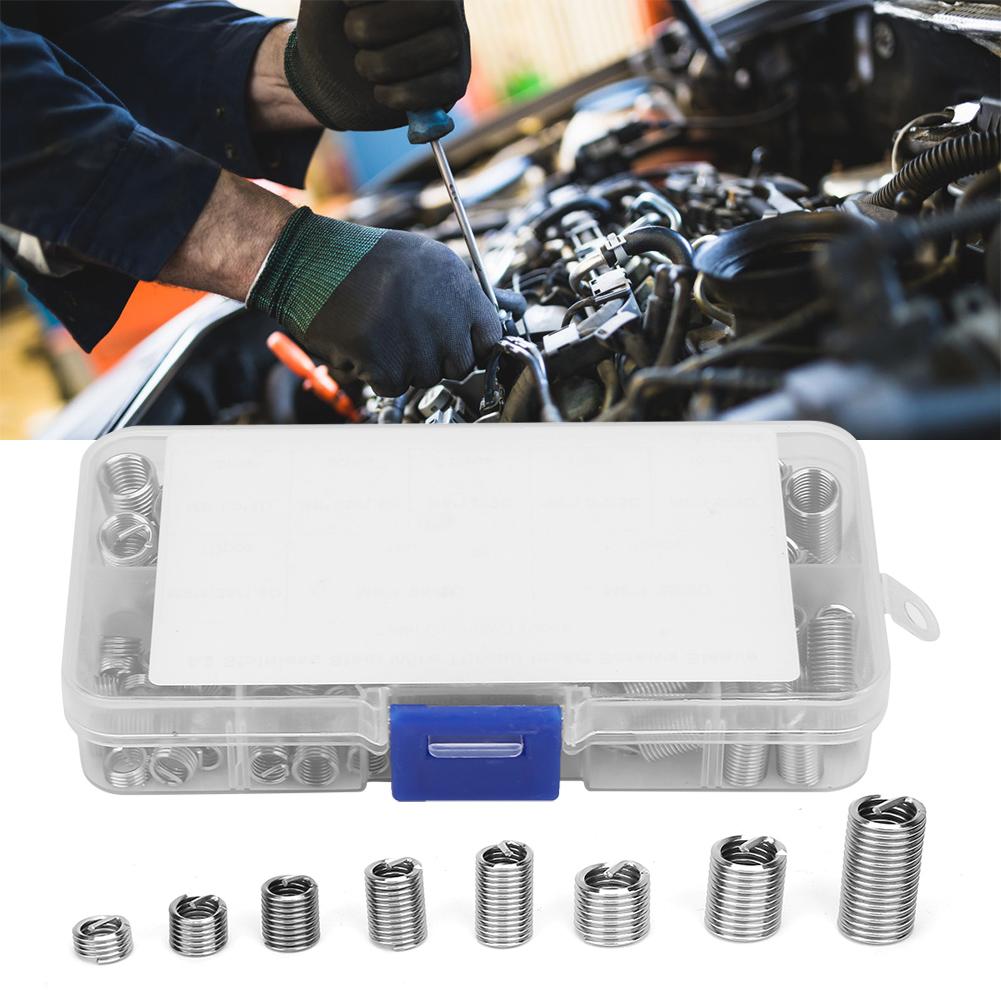 110pcs M6M81D3D Coiled Wire Thread Insert Stainless Steel Thread Screws Sleeve Set