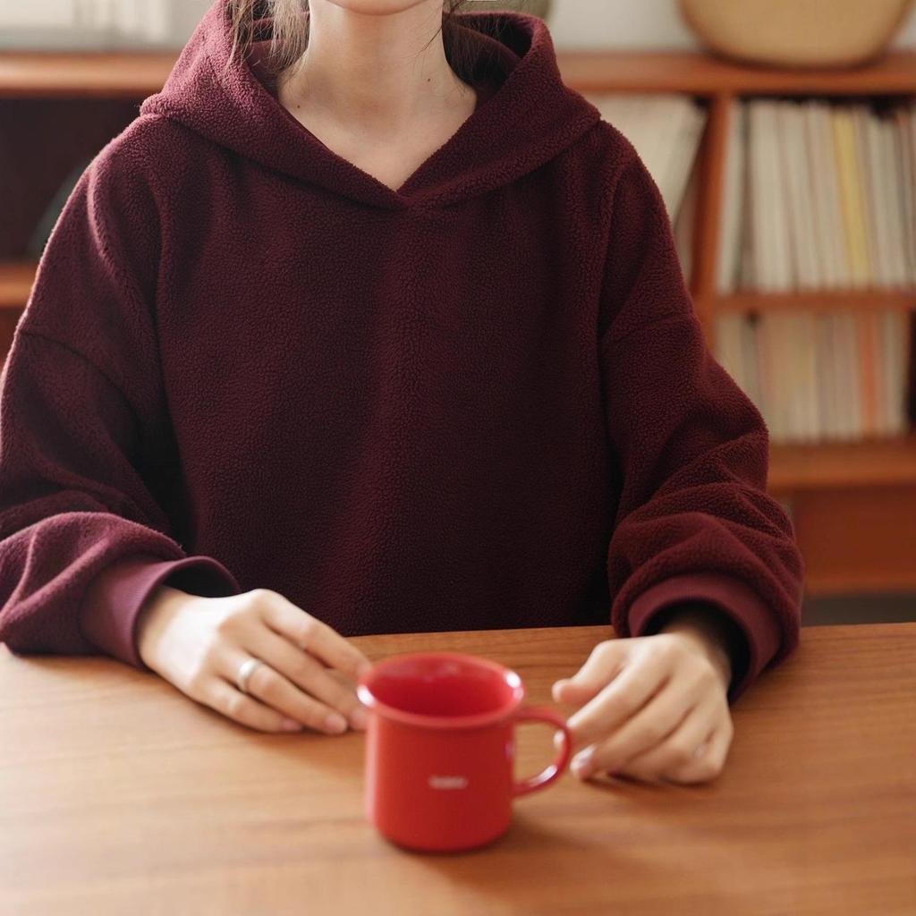 Women's Oversized Fleece Hoodie - Autumn/Winter, Relaxed Fit with Musical Note Design