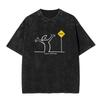 Washed Vintage Osvaldo Cavandoli La Linea Funny Graphic Tshirts Men Women Clothing Anime Oversized Short Sleeve Tops T Shirts
