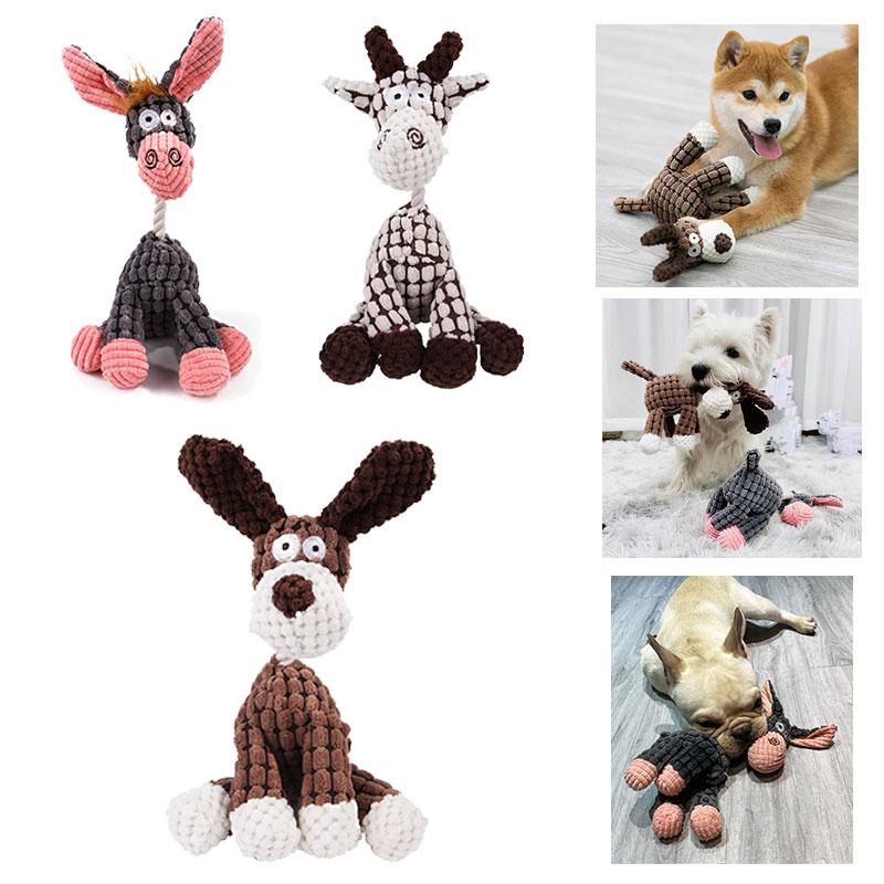 Pet Cartoon Animal Soundmaking Toys Pet Playmate Durable High Quality Canvas