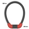 Bicycle Dial Wire Electric Bicycle Lock Lock, 5-Digit Lock, Lock, U-Shaped Lock, 17.3mm Thick, Cut-Resistant, Anti-Theft, Multi-Purpose (57cm - Black)
