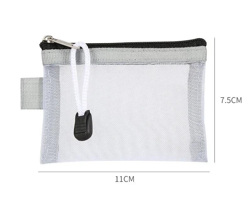 Mesh Makeup Bag Mini Zipper Women Cosmetic Organizer Coin Purse Cute Wallet Small Storage Pouch