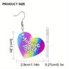 Y2K love Heart Pattern Acrylic Drop Earrings for Women Girls Colorful peach heart LGBT Stud Earrings Lover Jewelry Christams Valentine's Day Gifts