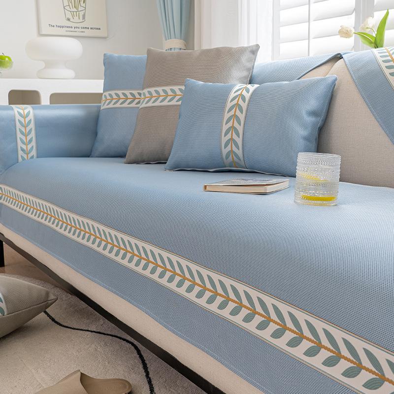 Ice Silk Sofa Cushion, Summer Mat, Non-Slip Seat Cushion, Advanced Sense  New Cream Wind Sofa Cover Cover Cloth