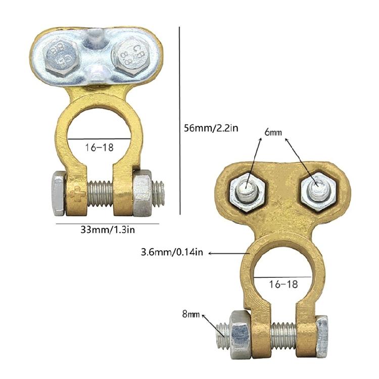 Efficient Battery Terminals Clip Brass Battery Post Terminals Clamp for Repair