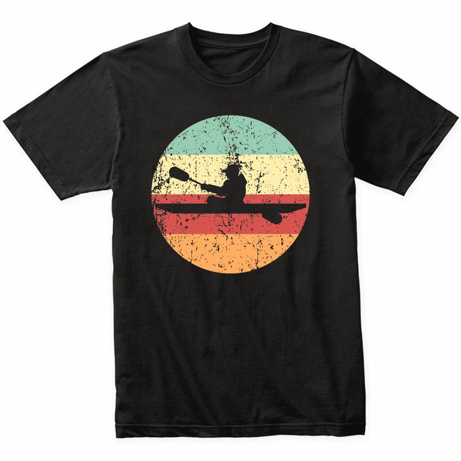 Kayaker Kayak Silhouette Retro Kayaking T-Shirt - Retro Colors S