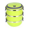 Round 3 Layer Durable Stainless Steel Lunch Box Bento Picnic Food Container