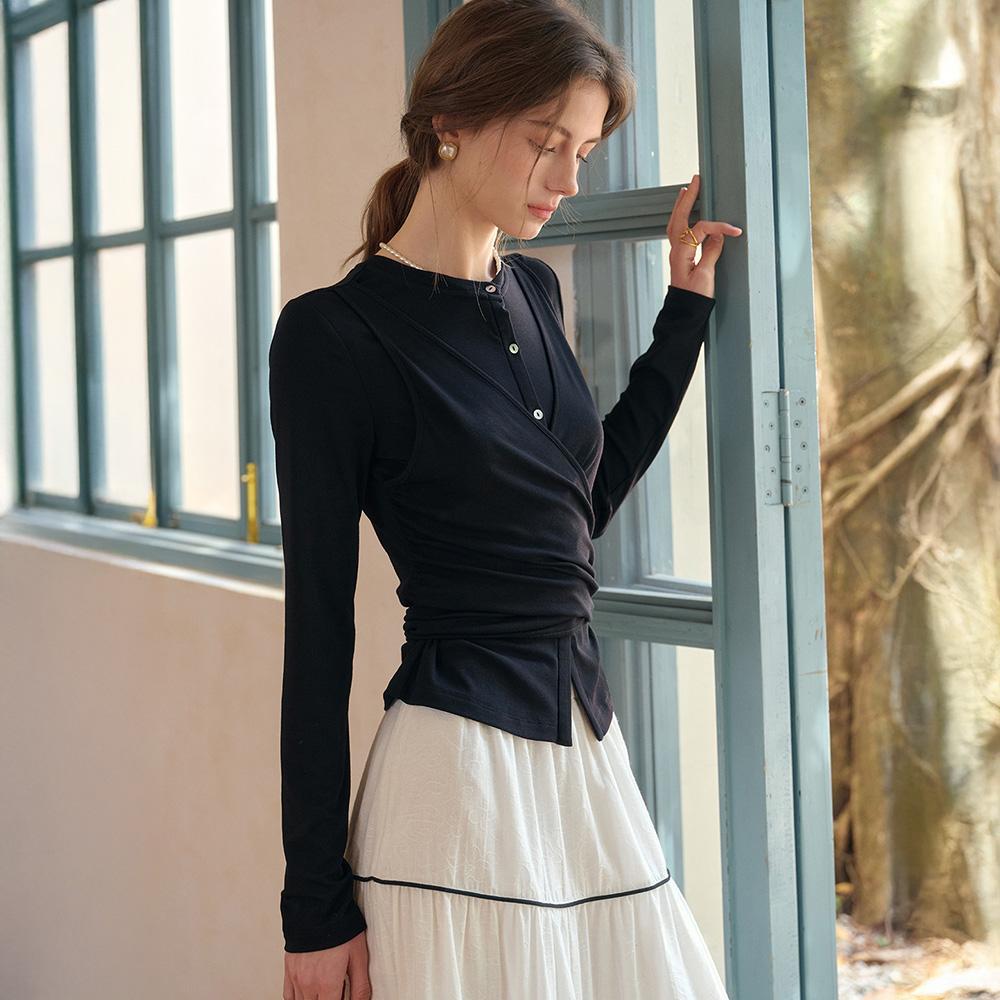 Simpeulleteulo Sr_Strap Knitted Top_2Color