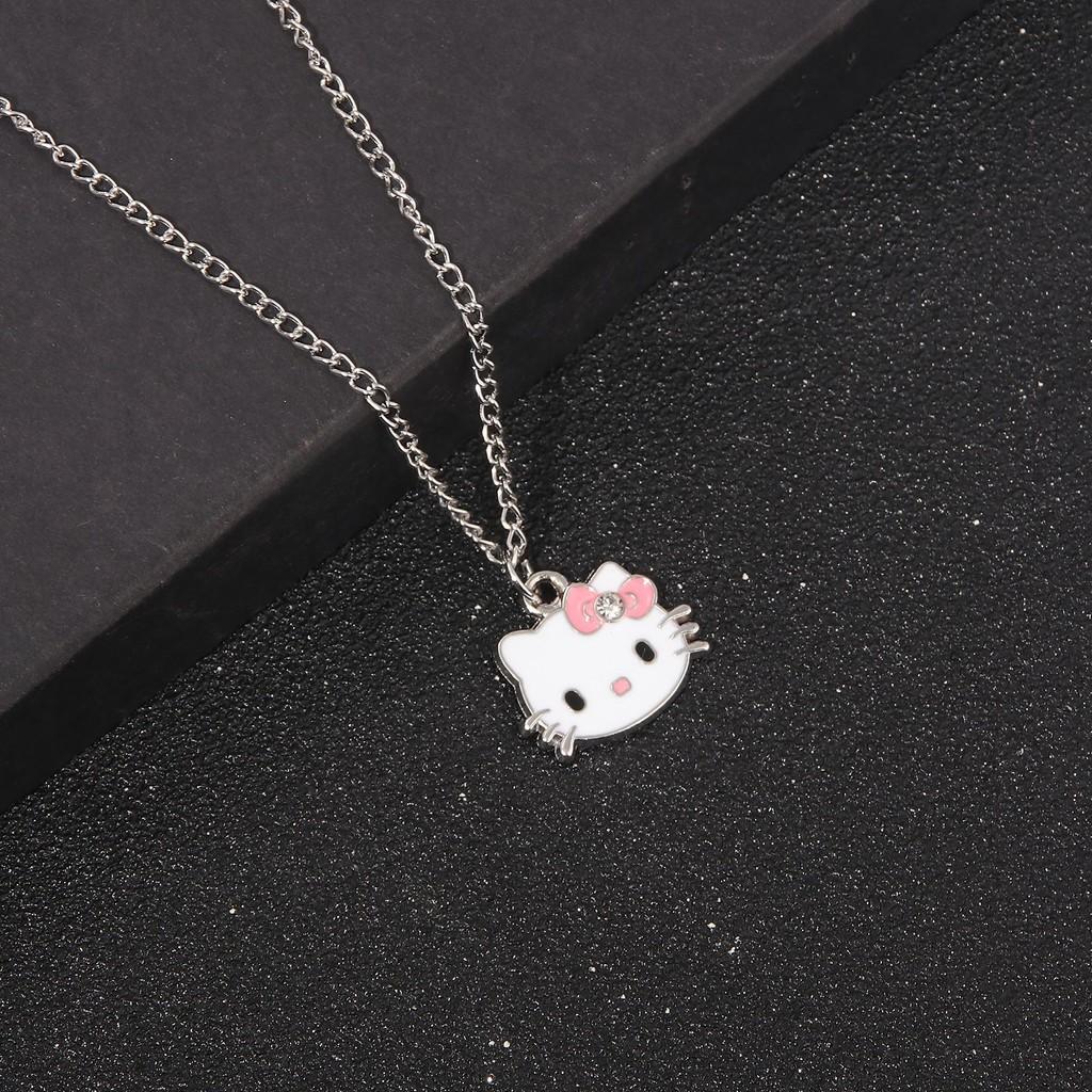 Cartoon Cute Cat Character Pendant Metal Necklace For Wear Casual