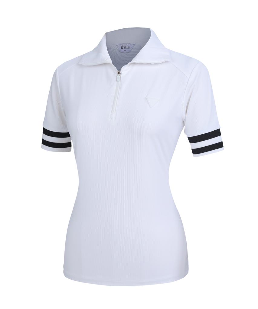 2ELA Ribline Women'S Polo Half-Zip Short Sleeve T-Shirt 4 Colors