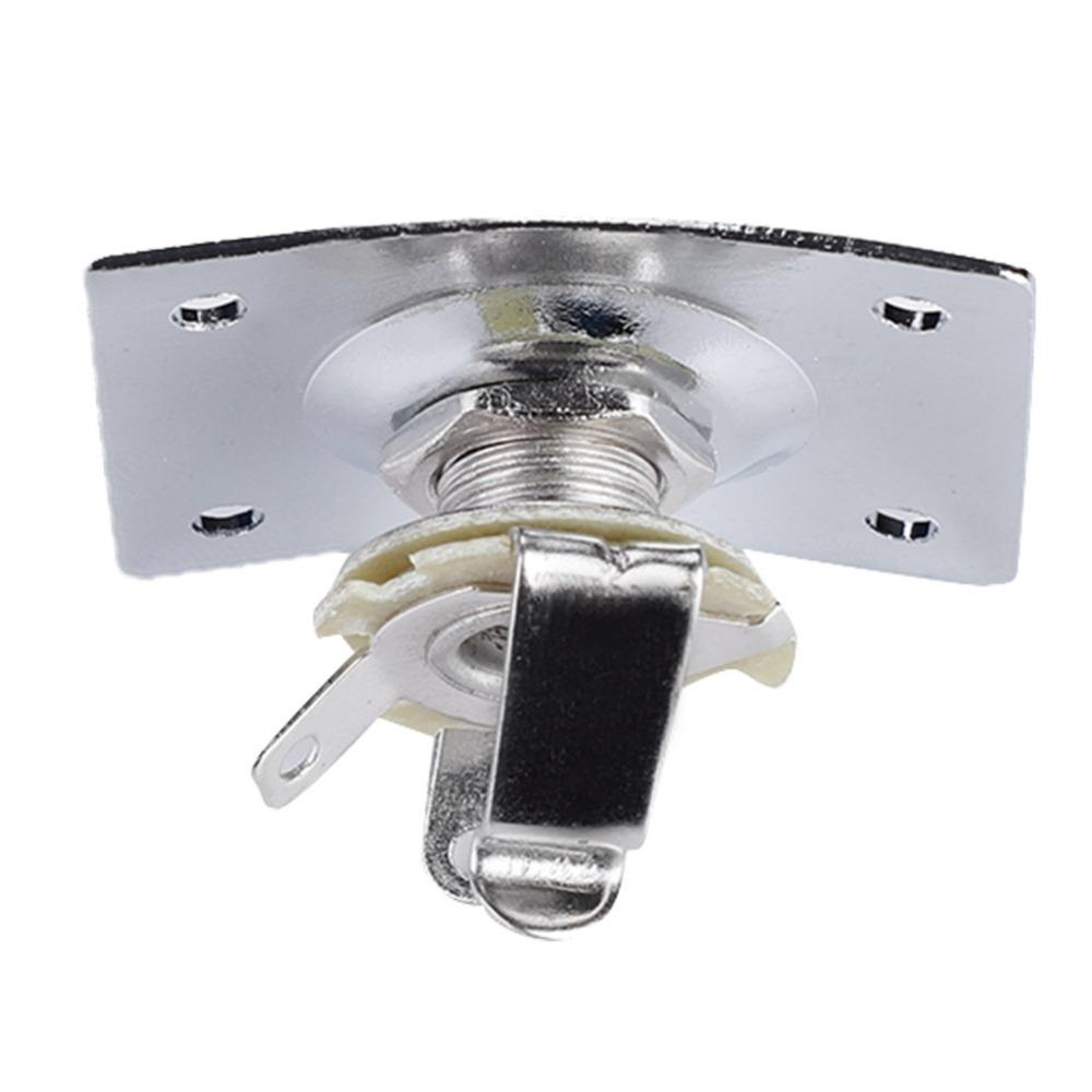 2 Piezas Jack de Entrada Metálico 1/4 de Pulgada Piezas de Guitarra Reemplazo Placa de Jack de Salida Guitarra Eléctrica