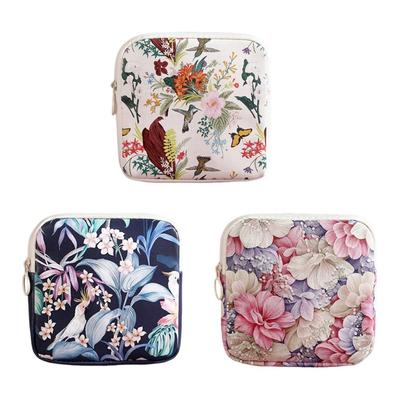 Large Capacity Sanitary Pads Bag Zipper Pouch Mini Data Cables Organizer for Women Girls