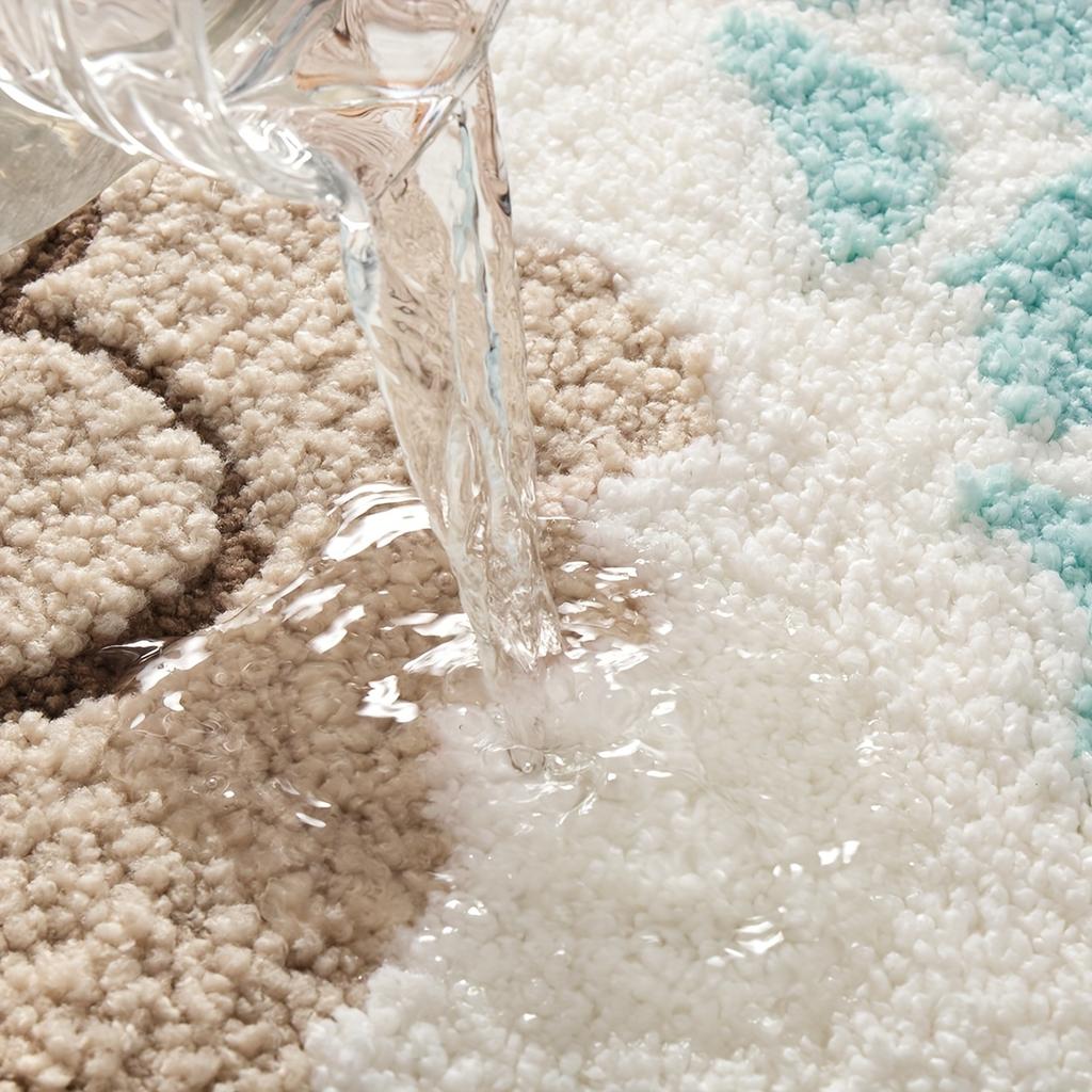 Summer Wave Beach Carpet Bathroom Absorbent Mat Bathtub Foot Mat Easy To Clean Waterproof Carpet Bathroom Mat Decoration