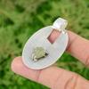 Daughters Day Deal 925 Silver Natural Green Amethyst Rough Wife Pendant Jewelry