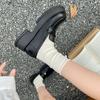 Cowhide version~ Black retro British style platform small leather shoes women's 2025 new autumn and winter heightening versatile loafers