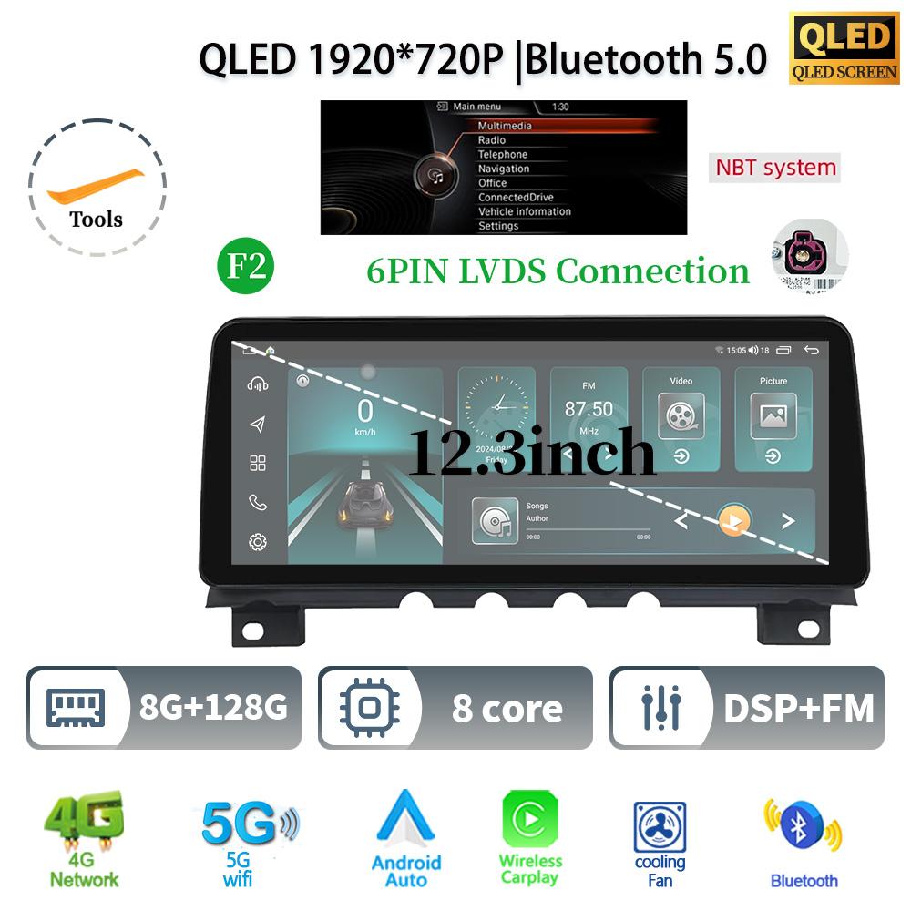 12.3" For BMW 7 Series F01 F02 Android 14 Car Radio Multimedia 4G GPS WIFI Navigation Wireless BT CarPlay Screen Touch Stereo