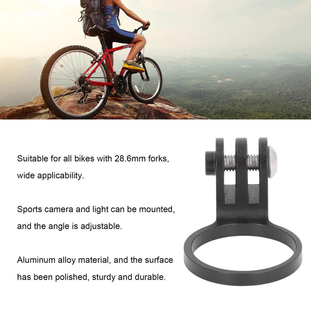 Bike Stem Mount Light Holder Aluminum 28.6mm Polished Angle Adjustable Bicycle Stem Action Camera Mount