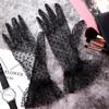 Driving Full Finger Cycling Lotus Leaf Women Lace Gloves Polka Dot Gloves Korean Style Lace Gloves