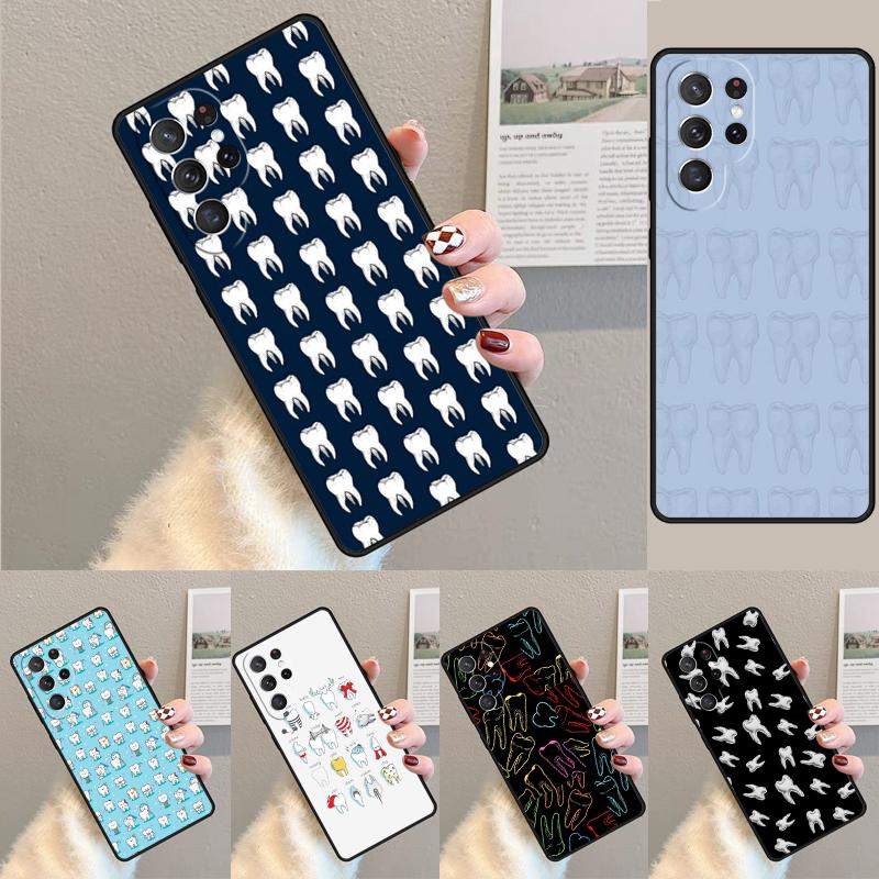 Dentist Tooth Pattern Phone Case for Samsung Galaxy note 10 pro S26 Ultra S23 S24 FE S25 S21 S22 PLUS shockproof Cove