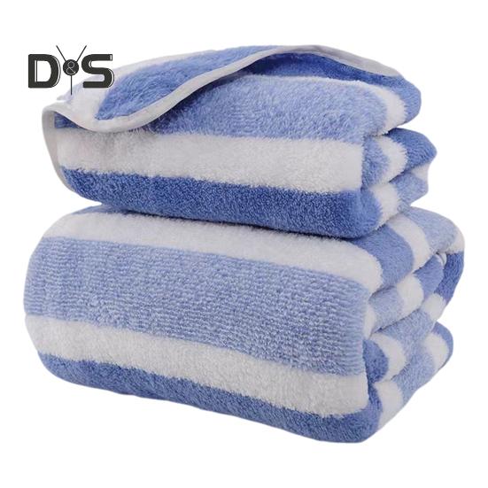 

Коралловый флисовый комплект полотенец полосатое впитывающее банное полотенце безворсовое устойчивое к выцветанию полотенце для душа для ежедневного использования у бассейна в спа Sets синий
