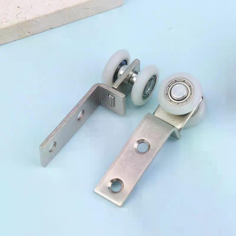 2Pcs Curtain & Sliding Door Track Pulleys - Hanging Pulley Block Hardware for Curtain Rails Sliding Door Cabinets Windows