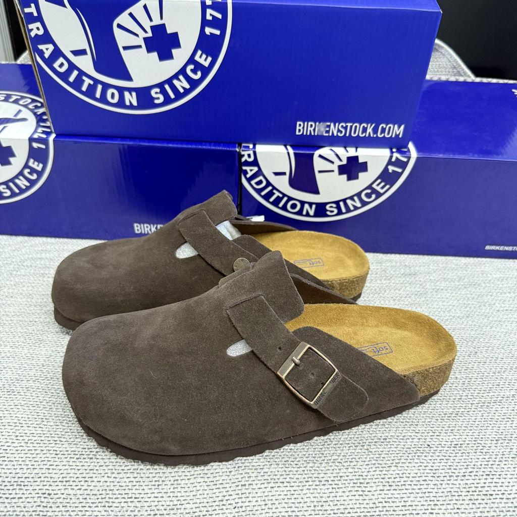 Men’s BK Genuine Leather Retro Toe Semi-Slippers - New, Versatile, and Comfortable Birkenstock Shoes