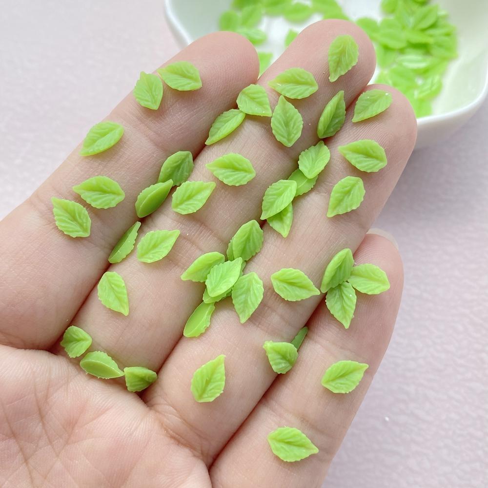 

200Pcs New Cute Resin Mini Small Leaves Flatback Jewelry Making Manicure Hairwear Accessories