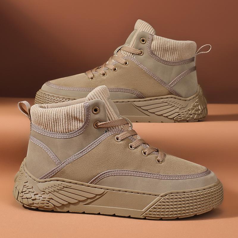 

Осень и зима новые полусапоги Мартин из кожи, мужские трендовые рабочие ботинки, универсальная повседневная модная спортивная трендовая обувь 44 хаки