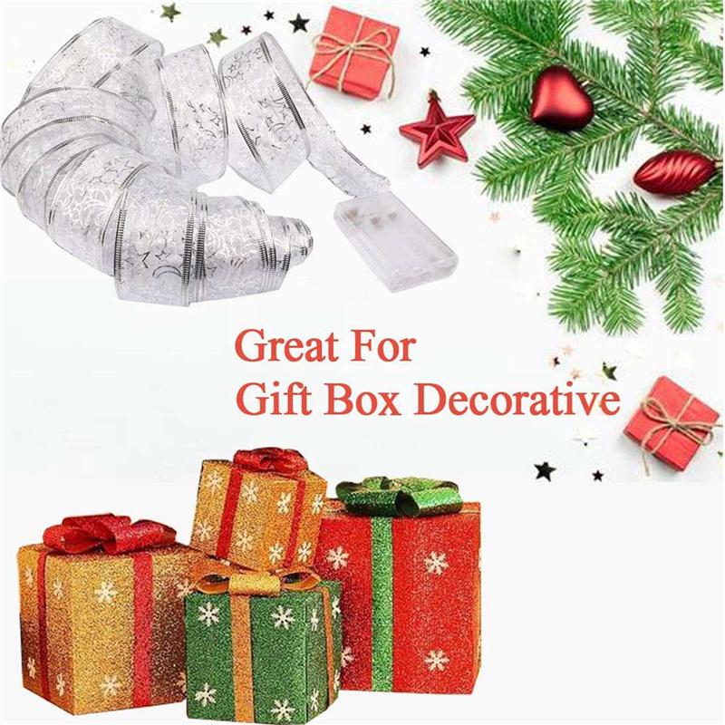 ABMH-5M 50Leds Christmas Tree Ribbon Light Decoration String Lights DIY Lace Bows String Light Home Decors New Year Light