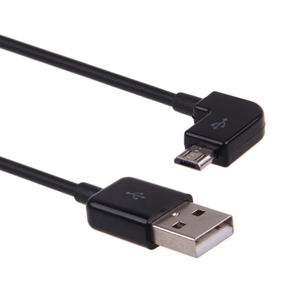 

USB 2.0 male pair micro USB left elbow 90 degree mobile phone tablet charging data cable black and white 0.2M чорний