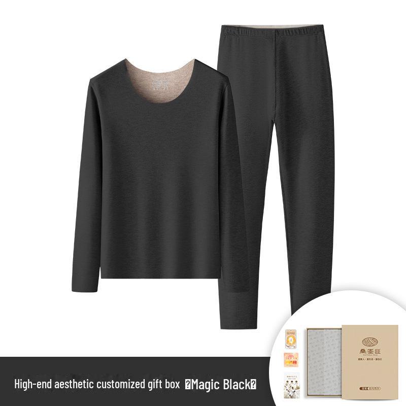 Set dámského termoprádla z hedvábné vlny – jednobarevné, plus sametové, husté na podzim/zimu.