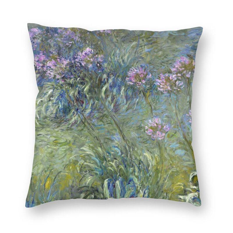 Claude Monet Printing Square Throw Pillow Cover Home Decor Printed World Famous Landscape Painting Cushion Cover For Living Room